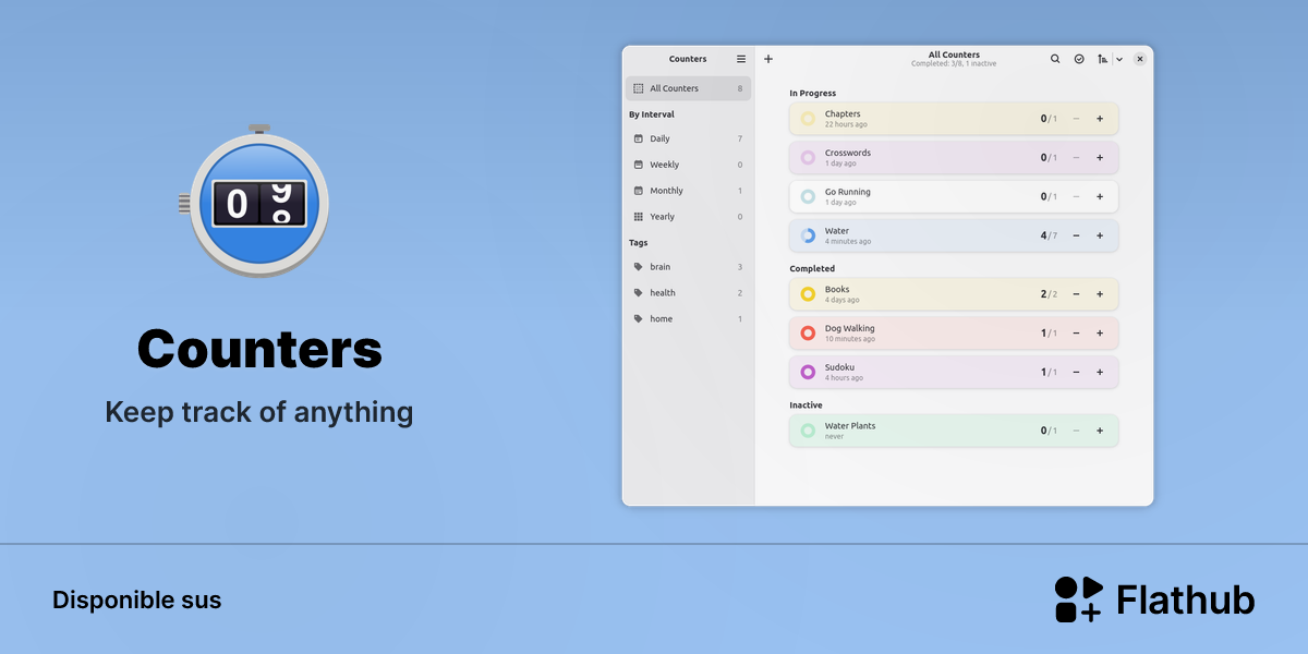 Installar Counters sus Linux | Flathub