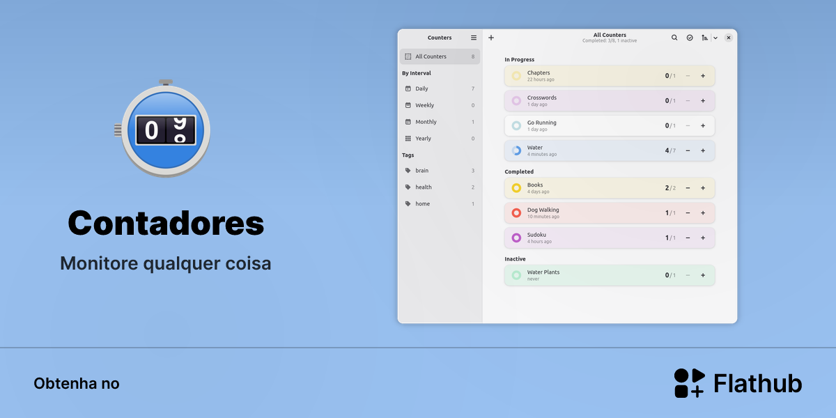 Instalar Contadores no Linux | Flathub