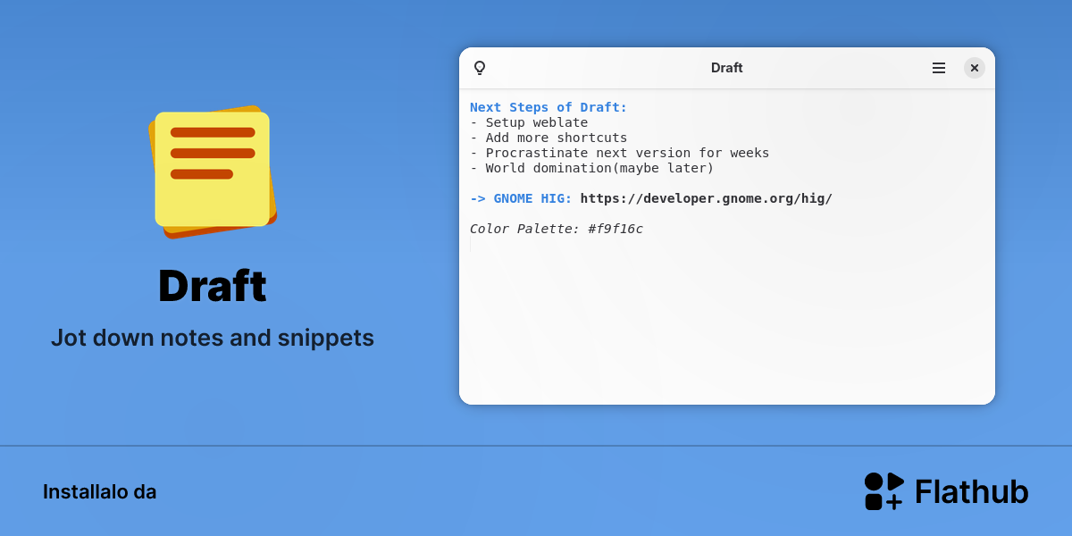 Installa Draft su Linux | Flathub