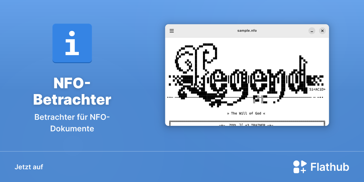 NFO-Betrachter auf Linux installieren | Flathub