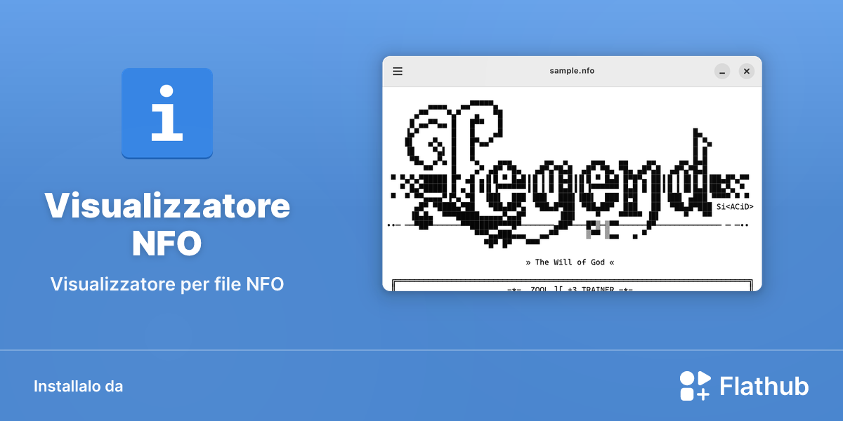 Installa Visualizzatore NFO su Linux | Flathub