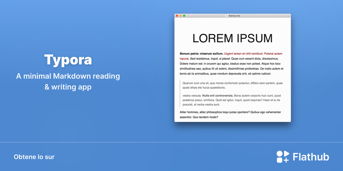 Installar Typora sur Linux | Flathub
