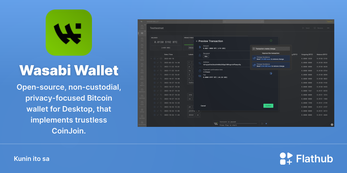 I-install ang Wasabi Wallet sa Linux | Flathub