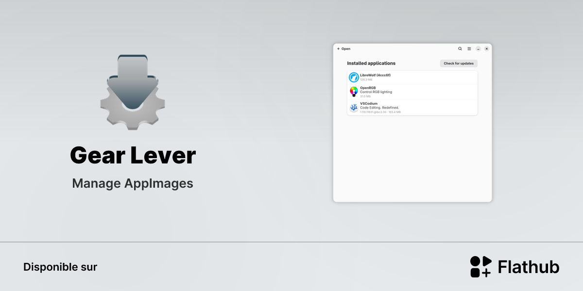Installer Gear Lever sur Linux | Flathub