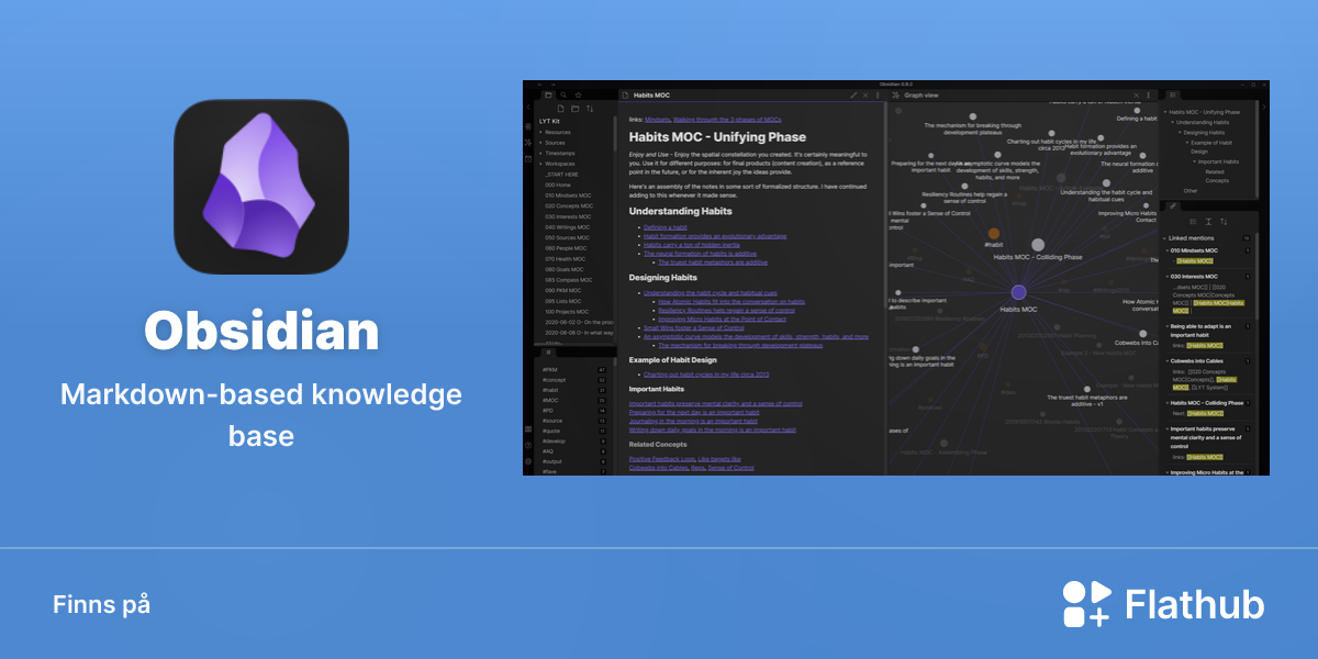 Installera Obsidian på Linux | Flathub