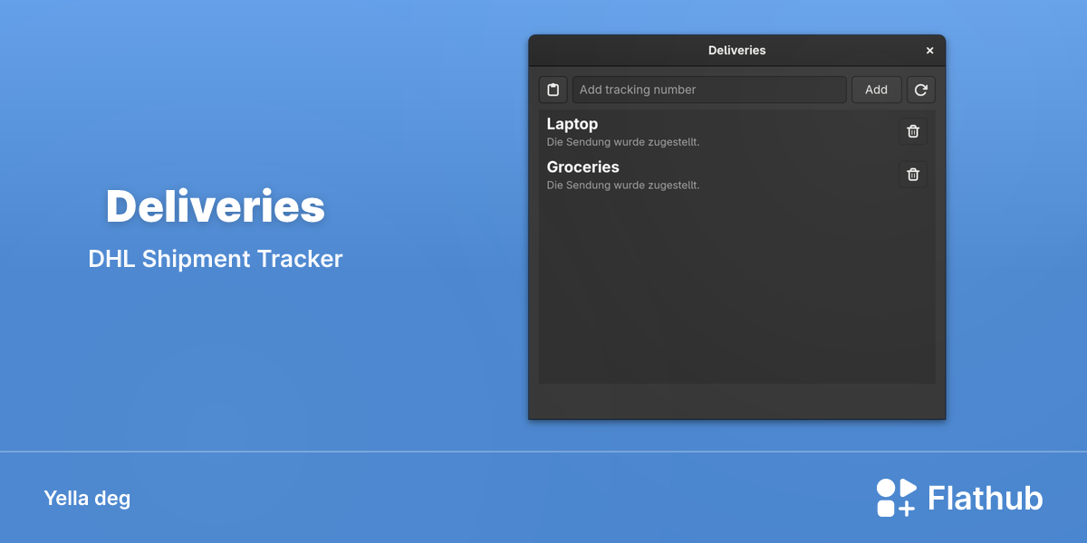 Asebded n Deliveries ɣef Linux | Flathub