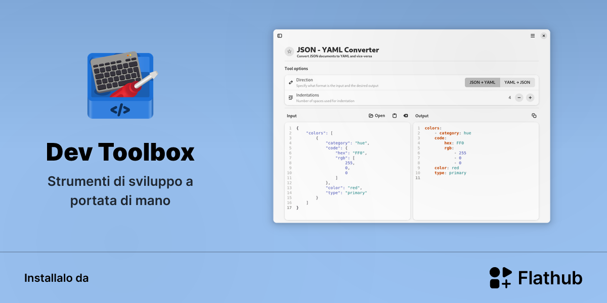 Installa Dev Toolbox su Linux | Flathub