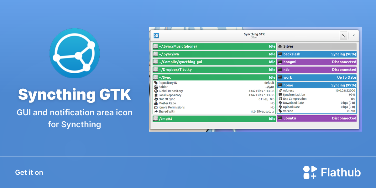 Install Syncthing GTK on Linux | Flathub