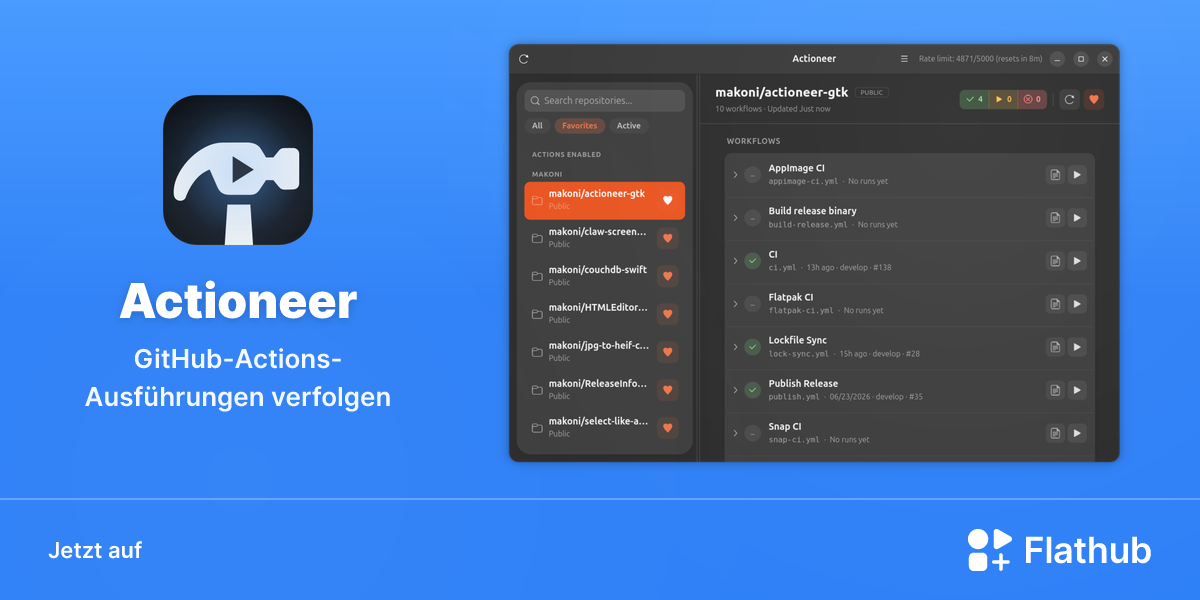 Actioneer auf Linux installieren | Flathub