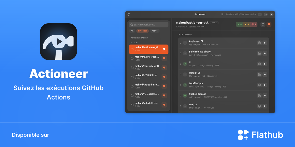 Installer Actioneer sur Linux | Flathub