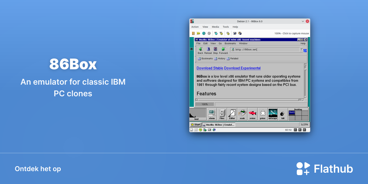 Installeer 86Box op Linux | Flathub