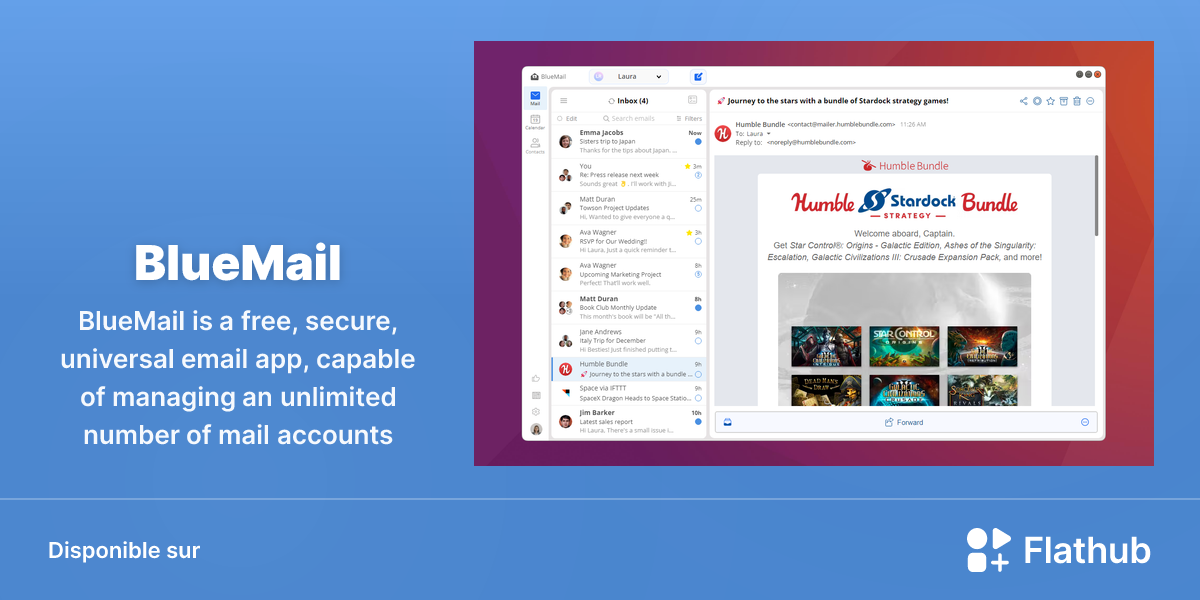 Installer BlueMail sur Linux | Flathub