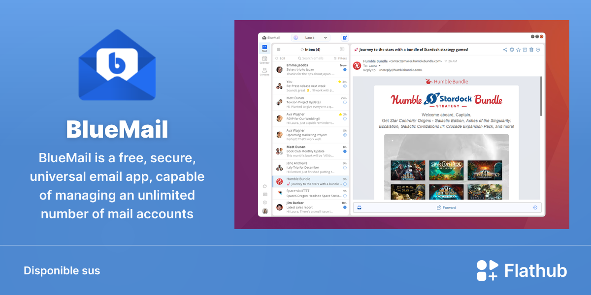 Installar BlueMail sus Linux | Flathub