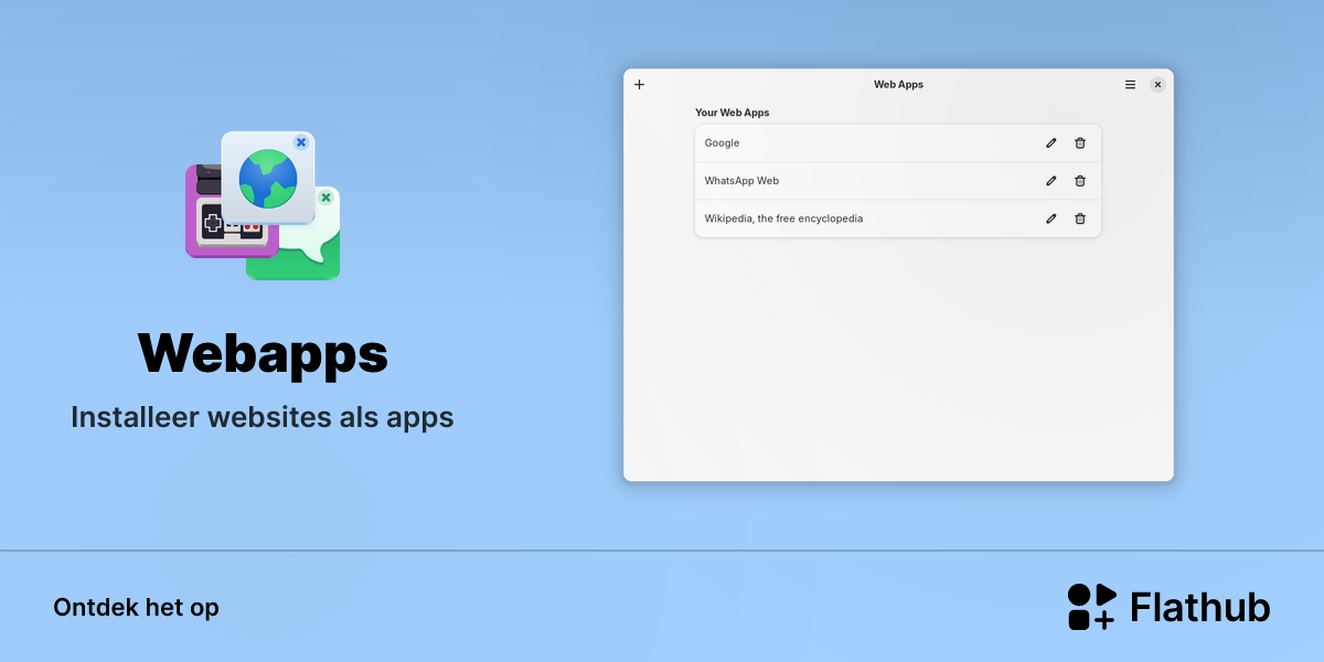 Installeer Webapps op Linux | Flathub