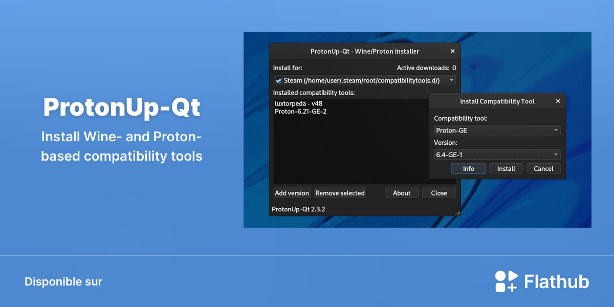 Installer ProtonUp-Qt sur Linux | Flathub