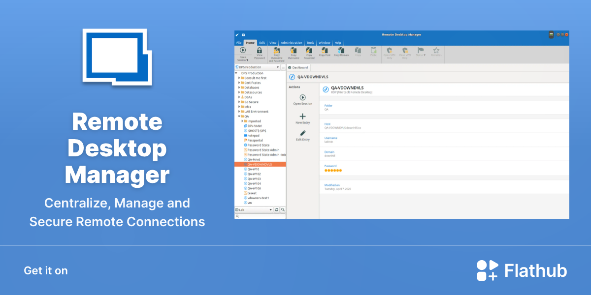 Install Remote Desktop Manager on Linux | Flathub