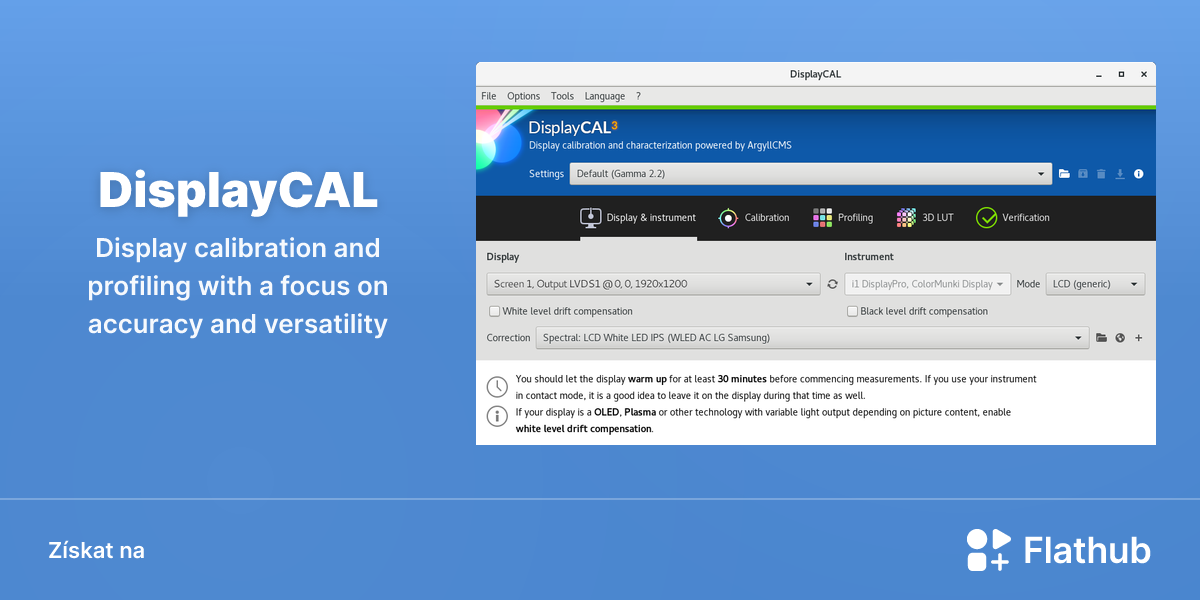 Nainstalovat aplikaci DisplayCAL na Linux | Flathub