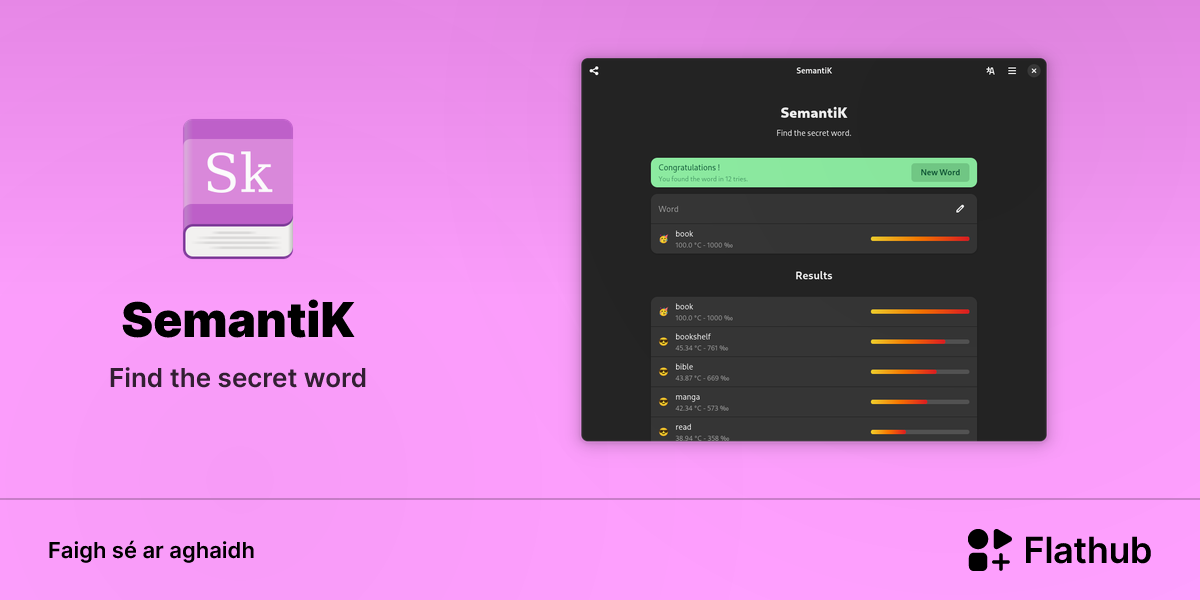 Suiteáil SemantiK ar Linux | Flathub