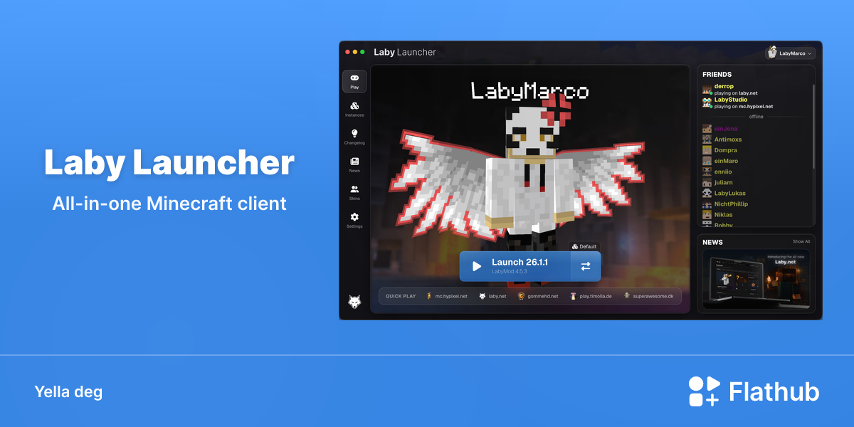 Asebded n LabyMod ɣef Linux | Flathub