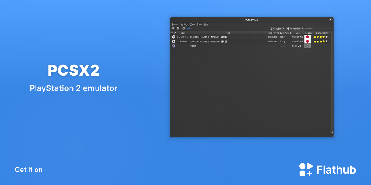 Install PCSX2 on Linux | Flathub