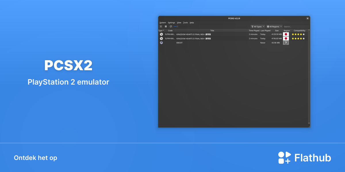 Installeer PCSX2 op Linux | Flathub