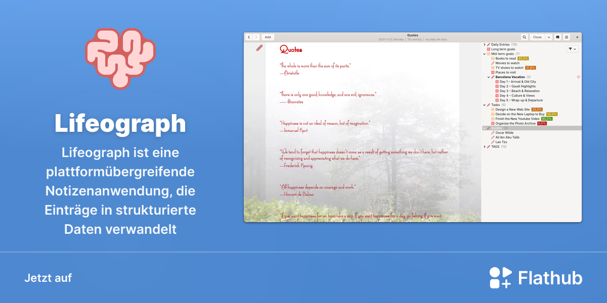 Lifeograph auf Linux installieren | Flathub