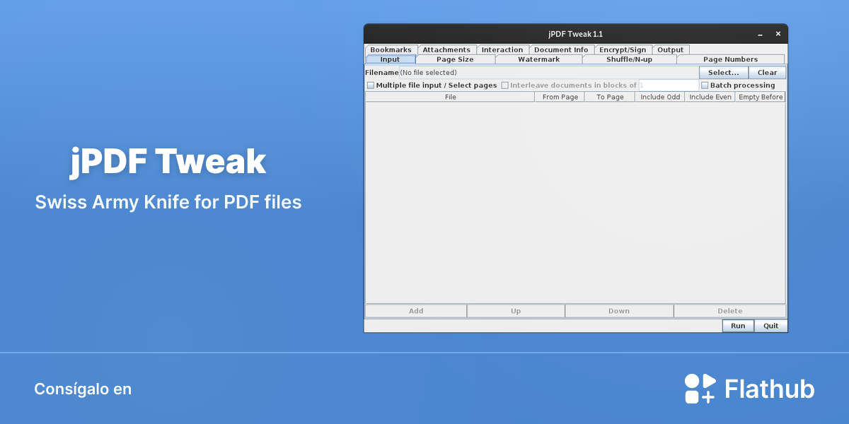 Instalar jPDF Tweak en Linux | Flathub
