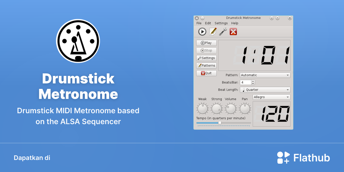 Memasang Drumstick Metronome di Linux | Flathub