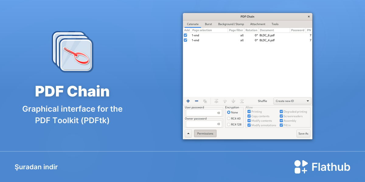 PDF Chain uygulamasını Linux'ta kur | Flathub