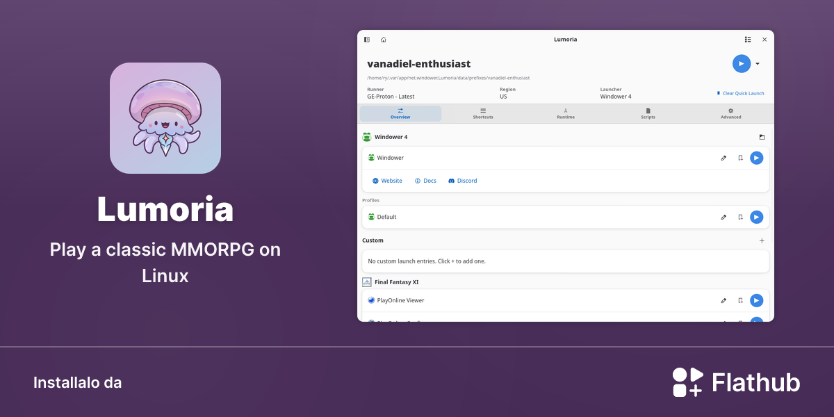 Installa Lumoria su Linux | Flathub