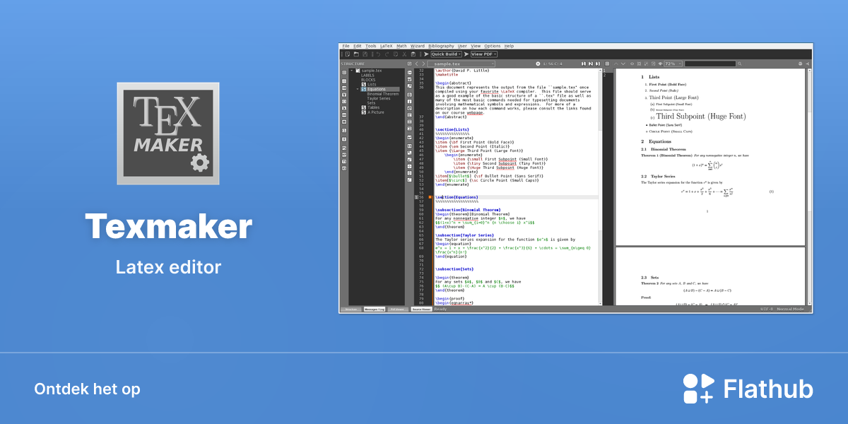 Installeer Texmaker op Linux | Flathub