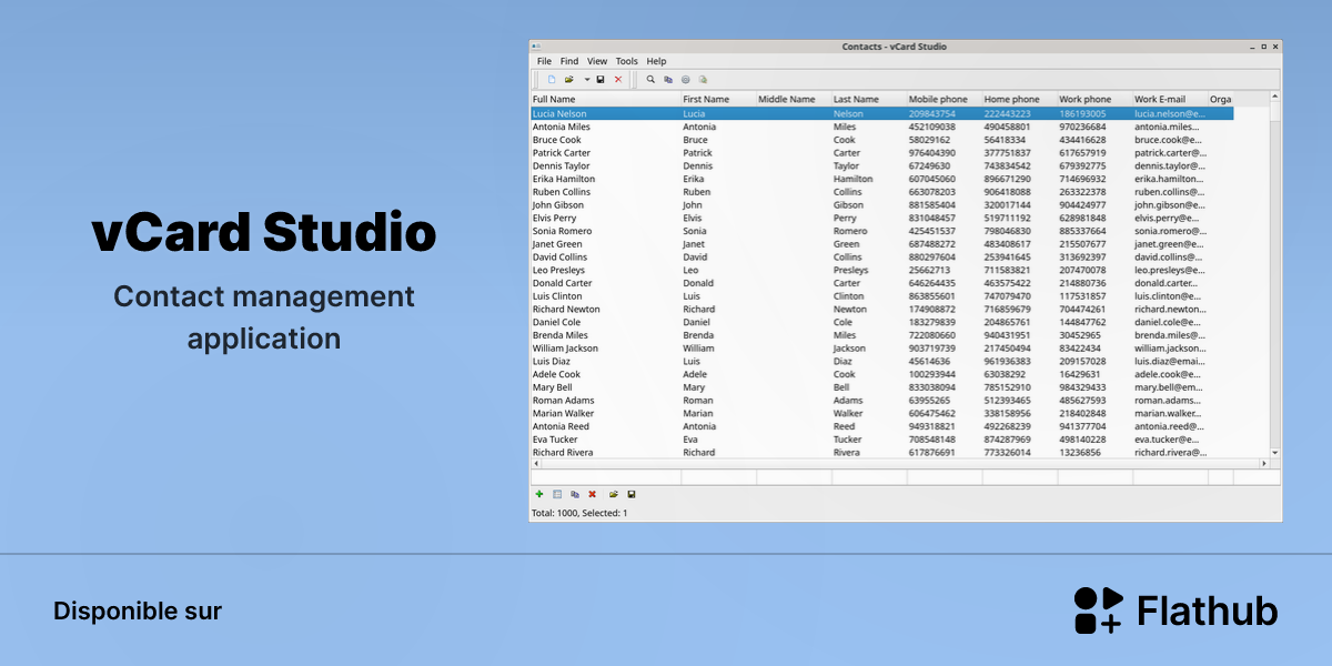 Installer vCard Studio sur Linux | Flathub