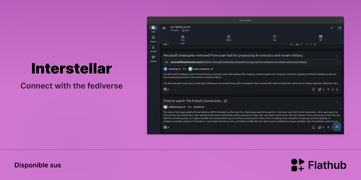Installar Interstellar sus Linux | Flathub