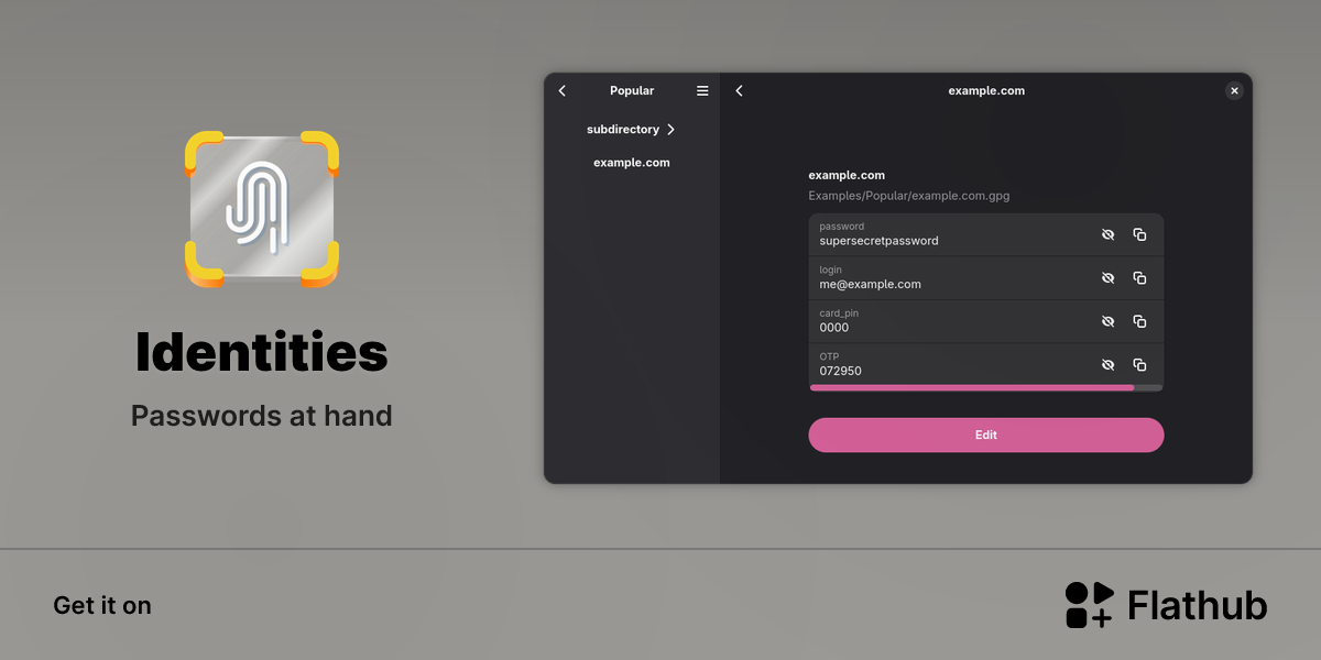 Install Identities on Linux | Flathub