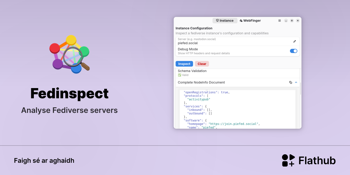 Suiteáil Fedinspect ar Linux | Flathub