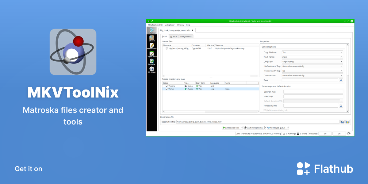Install MKVToolNix on Linux | Flathub