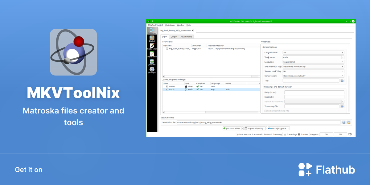 Install MKVToolNix on Linux | Flathub
