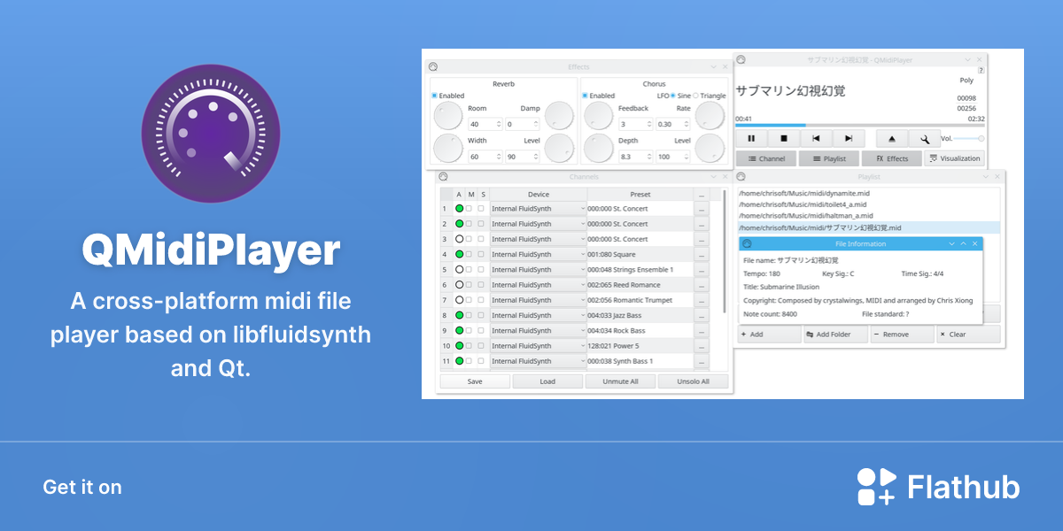 Install QMidiPlayer on Linux | Flathub