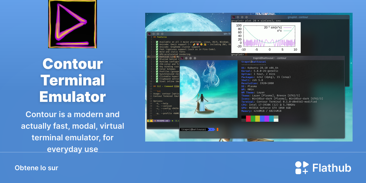 Installar Contour Terminal Emulator sur Linux | Flathub