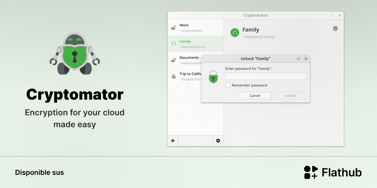 Installar Cryptomator sus Linux | Flathub