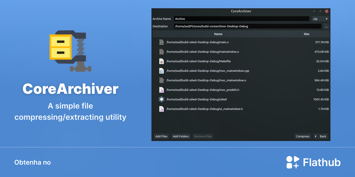 Instalar CoreArchiver no Linux | Flathub