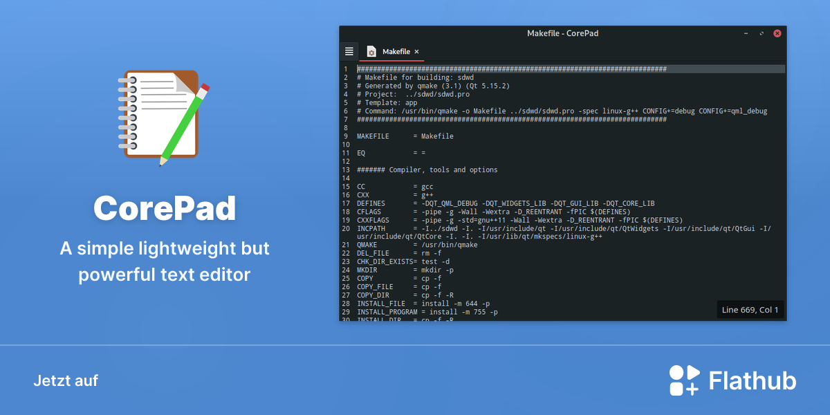 CorePad auf Linux installieren | Flathub