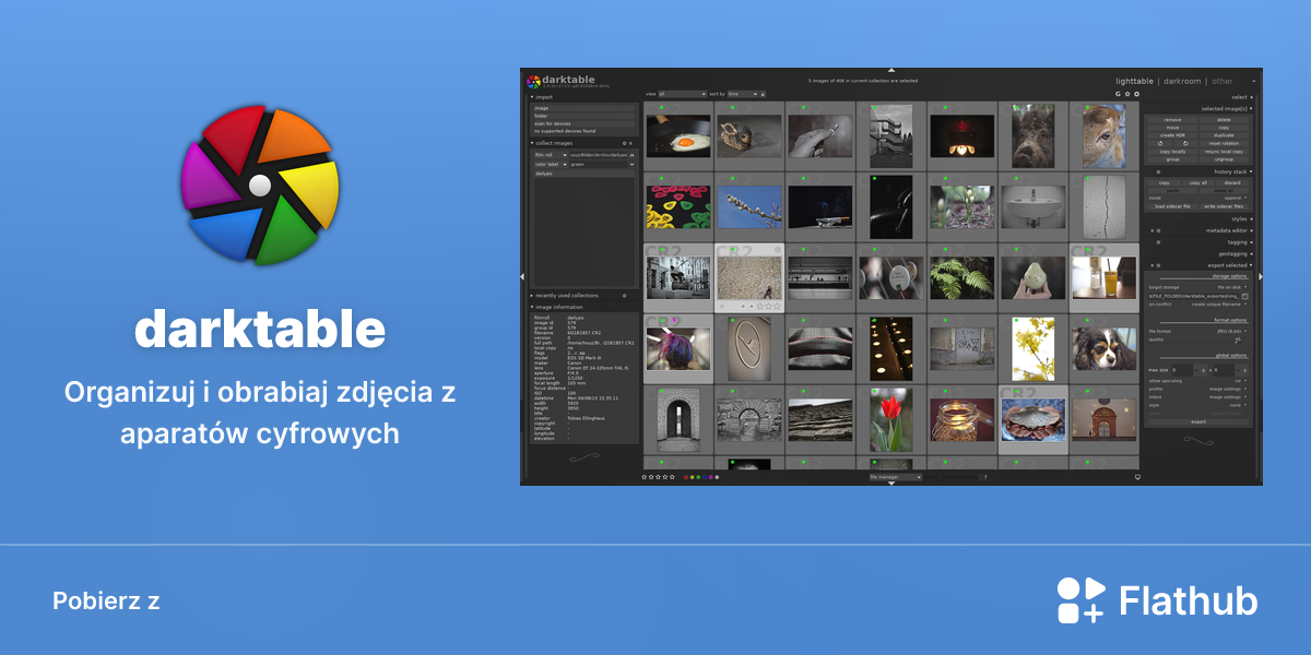 Zainstaluj darktable na Linuksie | Flathub