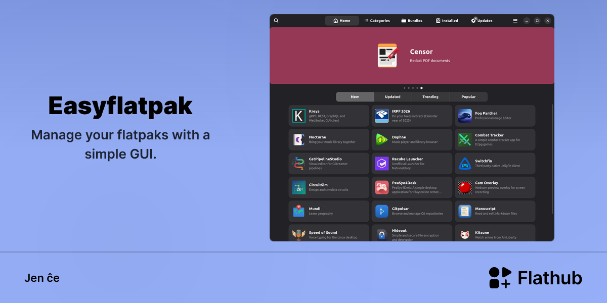 Instali Easy Flatpak sur Linux | Flathub