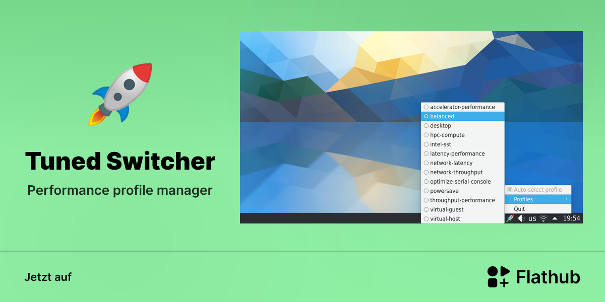 Tuned Switcher auf Linux installieren | Flathub