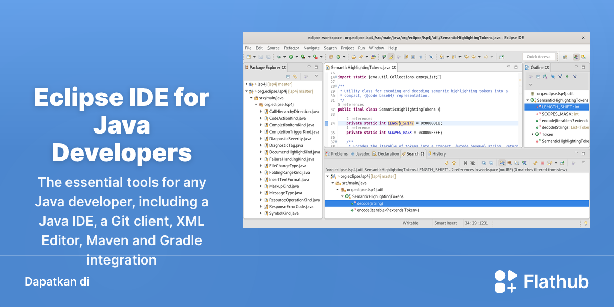 Memasang Eclipse IDE for Java Developers di Linux | Flathub