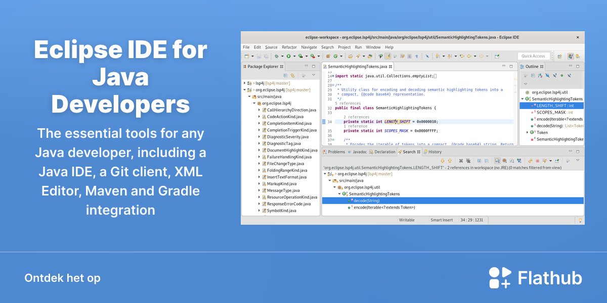 Installeer Eclipse IDE for Java Developers op Linux | Flathub