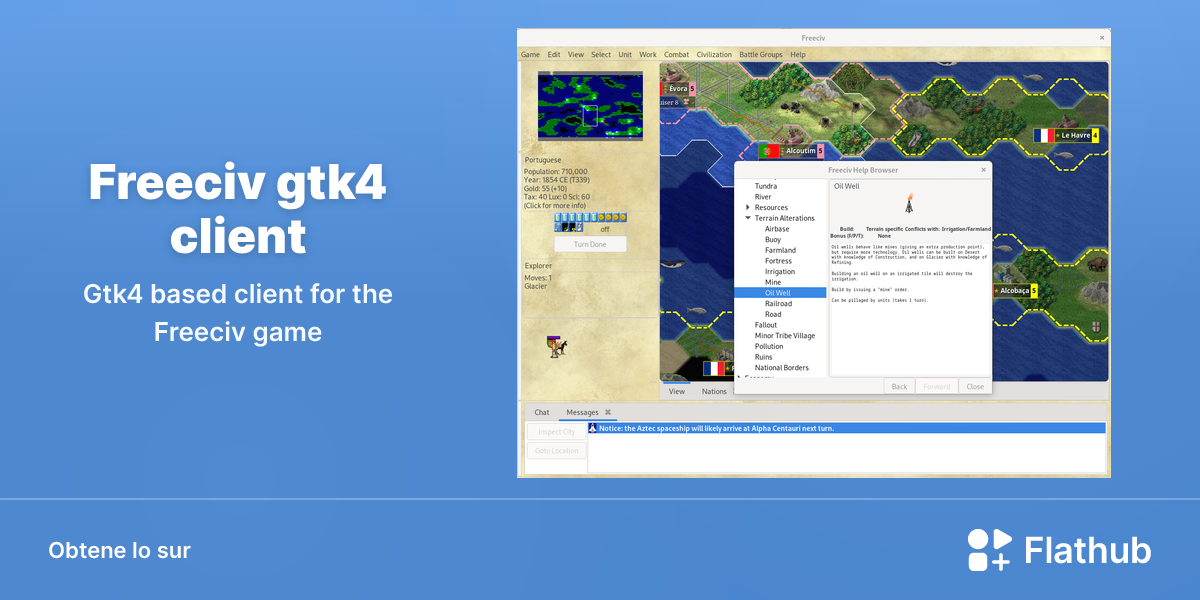 Installar Freeciv gtk4 client sur Linux | Flathub
