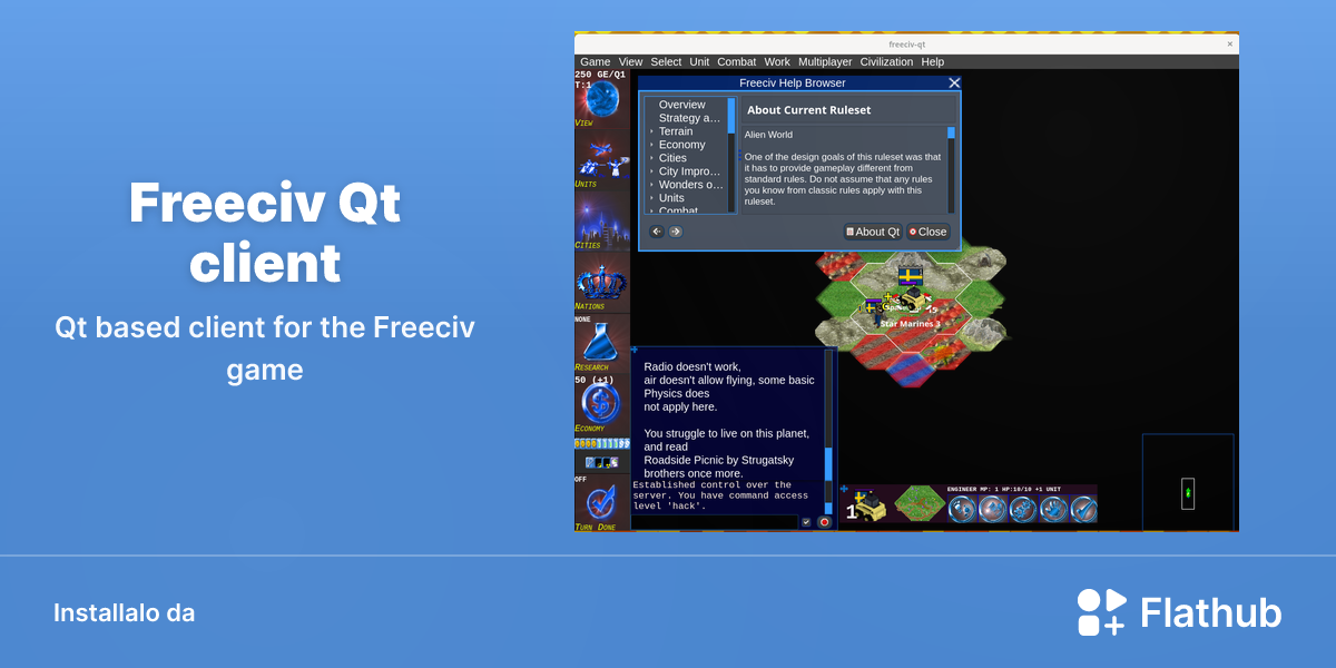Installa Freeciv Qt client su Linux | Flathub