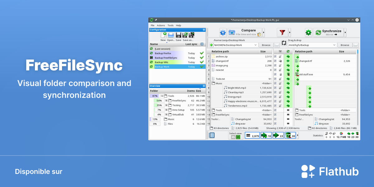 Installer FreeFileSync sur Linux | Flathub